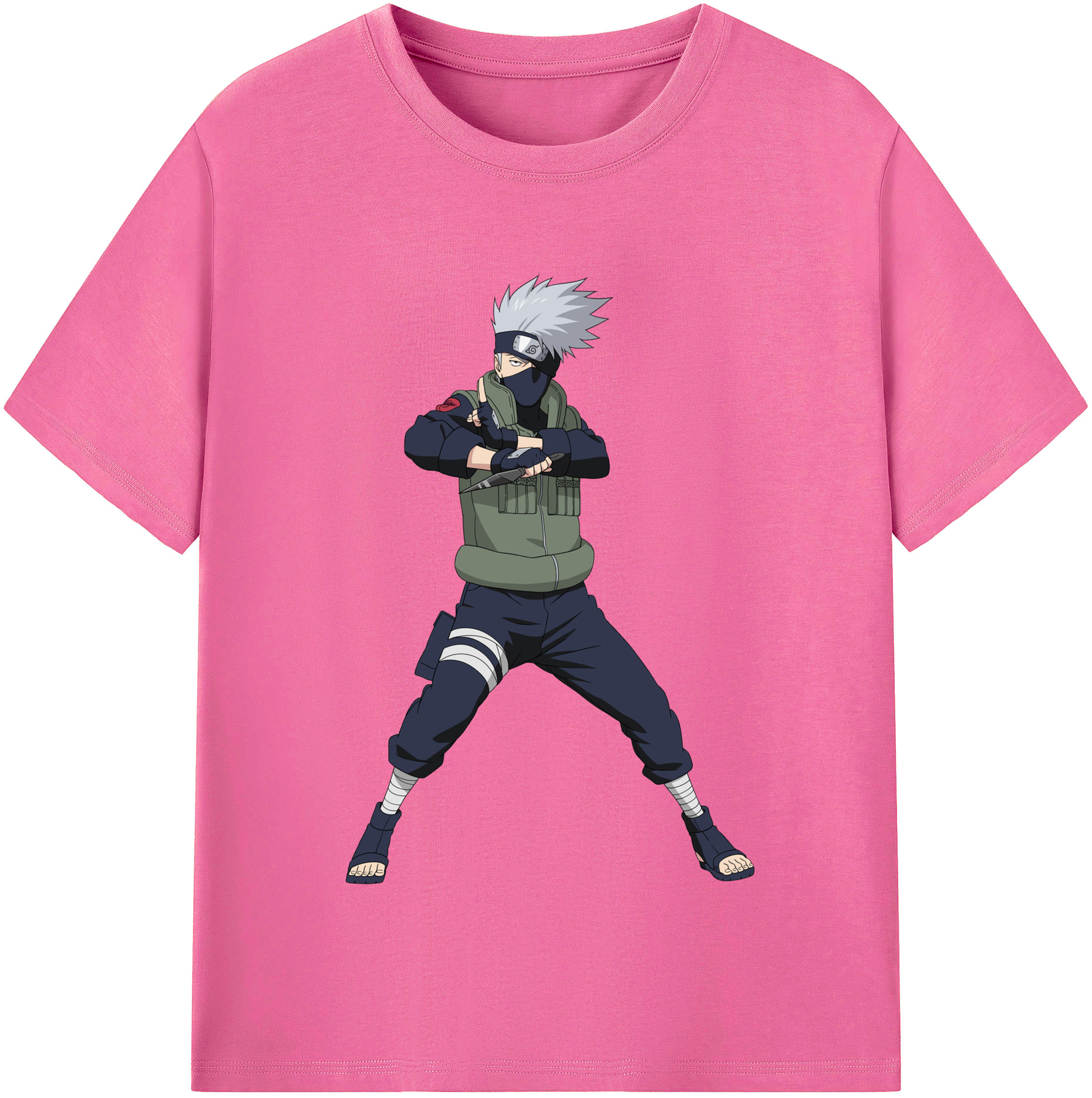 （画像用） NARUTO -ナルト- はたけ カカシ Hatake Kakashi レディースカジュアルプリントTシャツ（綿100％）